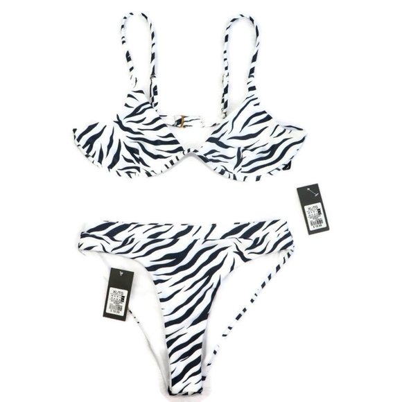 2/$20 Sommer Ray Zebra Print Bikini XL - Picture 2 of 9